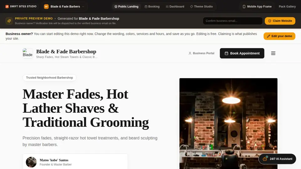Beauty & Salons storefront preview